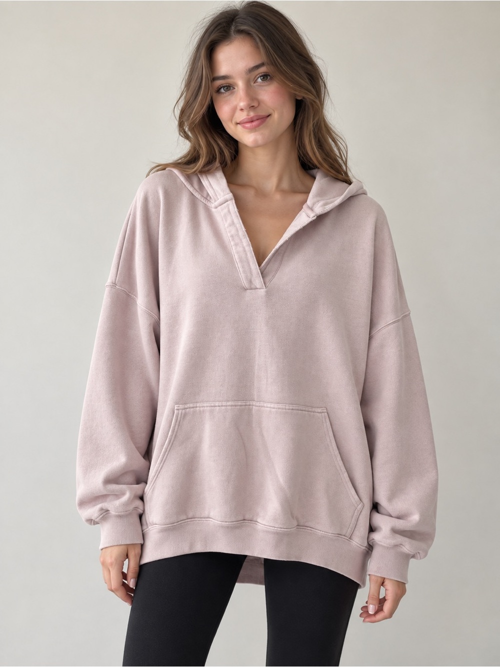 Aerie Light Pink Oversized Pullover Hoodie Size Medium Athleisure Comfy